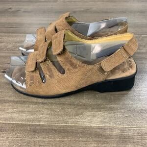 Cobbie Cuddlers Womens Slingback Sandals 8 W Leather Open Toe Adjustable Strap